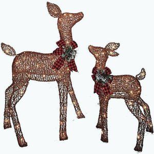 3 Piece Reindeer Family Lighted Deer Set 210 Lights
